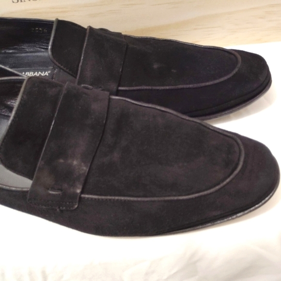 Dolce & Gabbana Black Suede Loafers Italian Leather Made In Italy US 7 1/2 Used - Picture 8 of 15